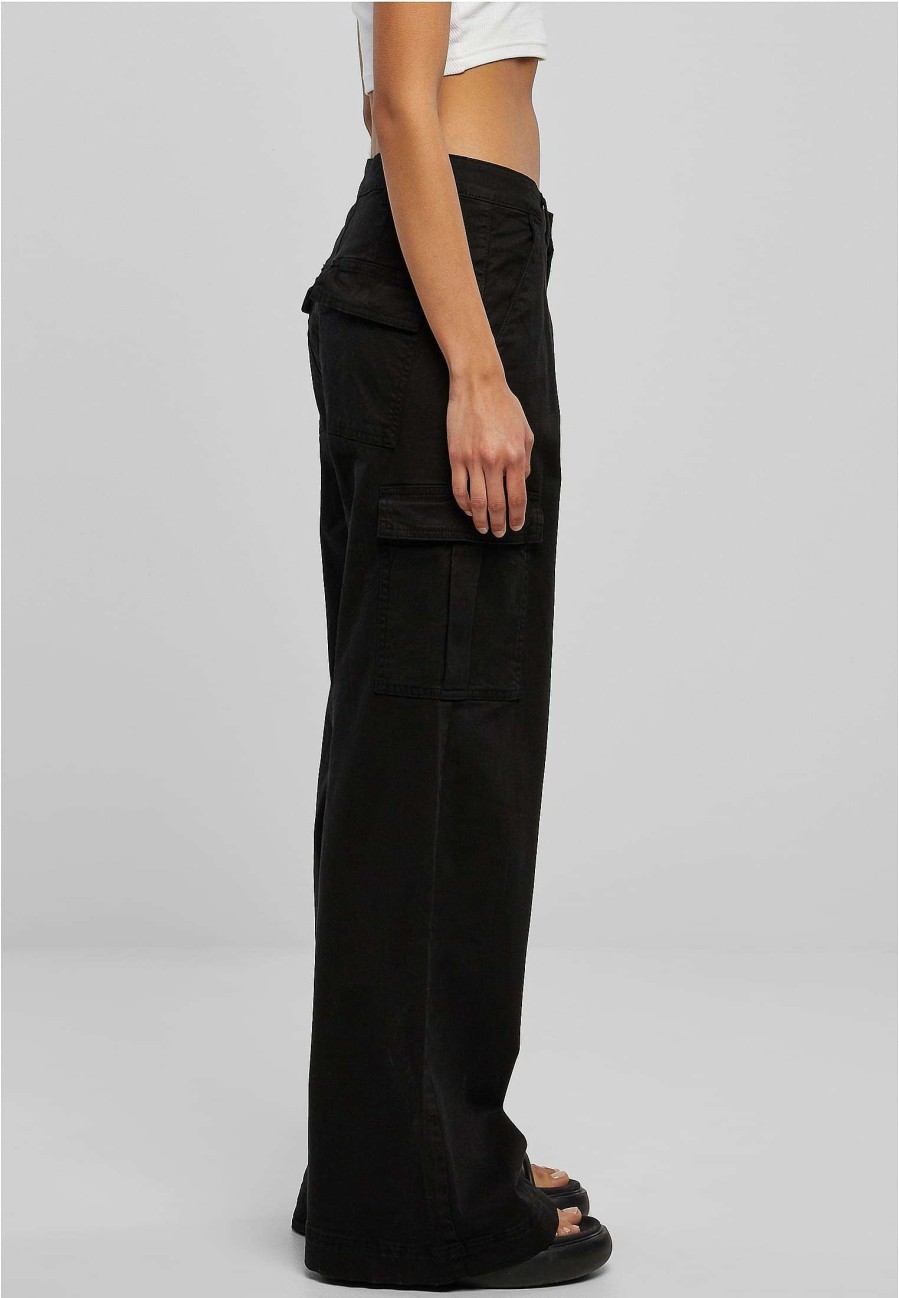 Wholesale Damen-Cargohose Aus Twill Mit Hoher Taille Und Weitem Bein Hose