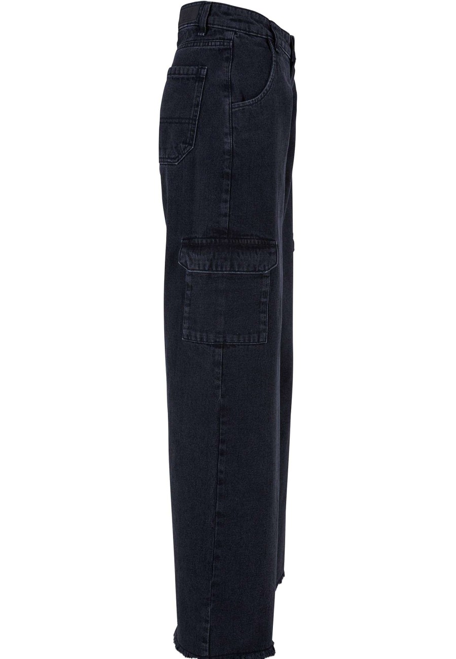 New Damen-Cargo-Jeanshose Mit Mittlerer Taille Jeans