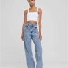 Clearance Damen-Denim Mit Weitem Bein Und Schlitz Jeans