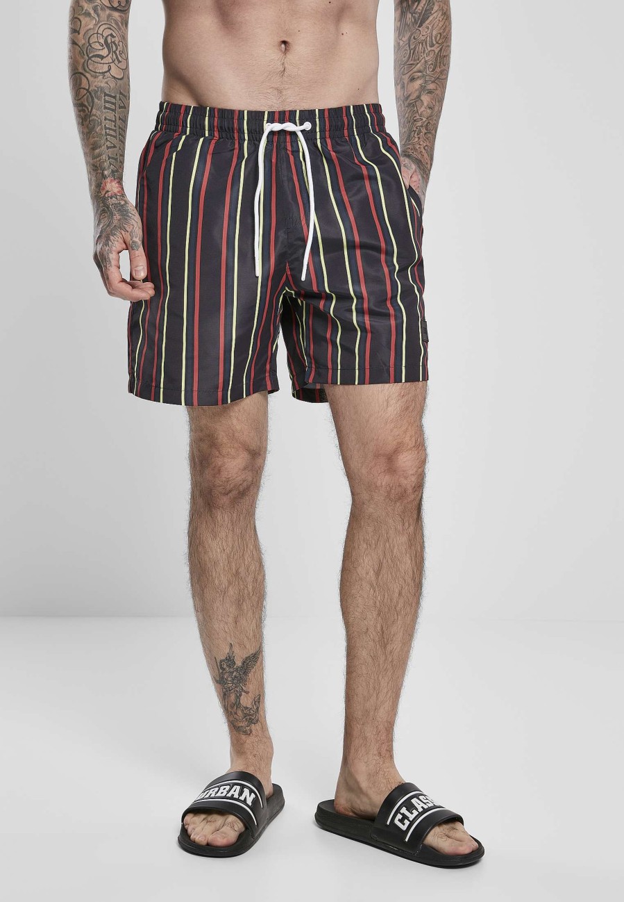 Clearance Gestreifte Badeshorts Bademode