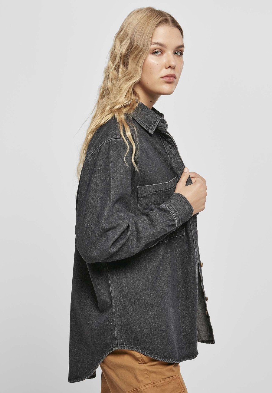 Best Damen-Denim-Oversize-Hemd Blusen