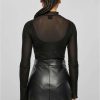 Clearance Rollkragen-Body Aus Netzstoff Fur Damen Unterwasche