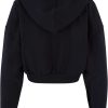 Clearance Kurz Geschnittener Schwerer Damen-Kapuzenpullover Schweisausbruche