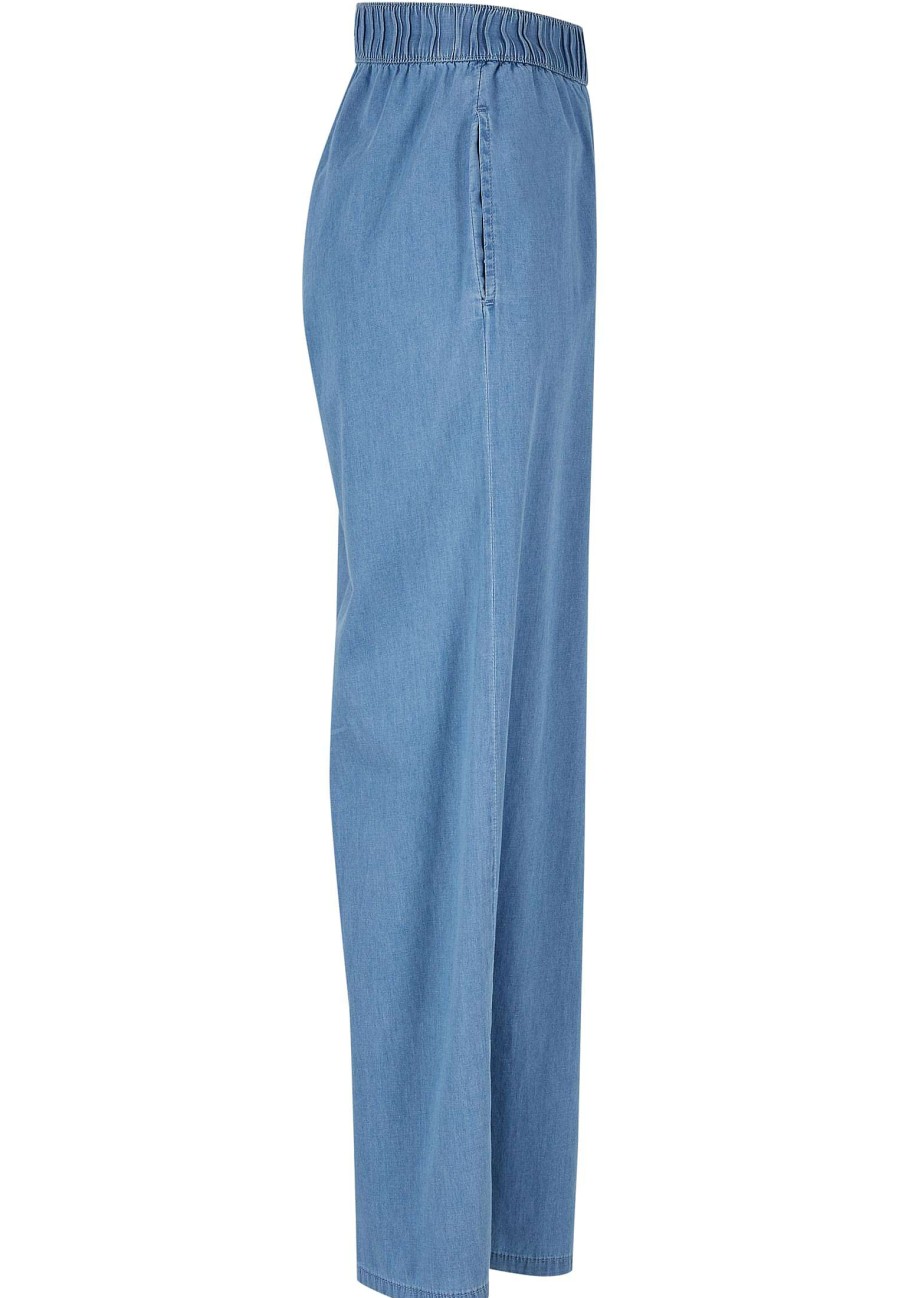 Hot Damen-Hose Aus Hellem Denim Mit Weitem Bein Hose